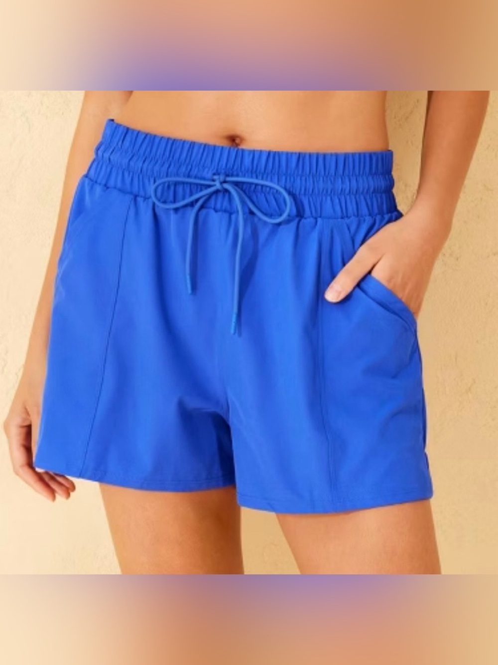 Shade & Shore Women’s High Waist Swim Board Shorts With Pockets Blue Size M